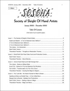 SOSOHA: Society of Sleight of Hand Artists by Gregg Webb